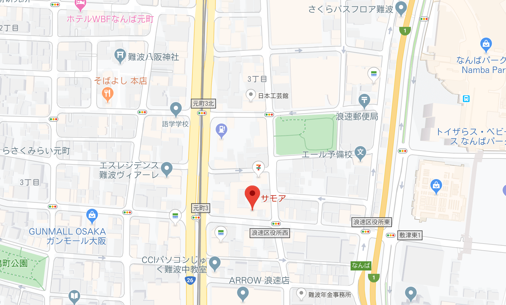 ミルクボーイ,珈琲館サモア,地図