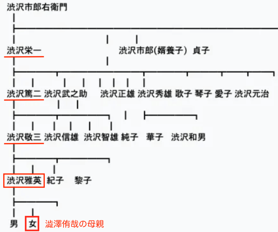 渋沢栄一,家系図