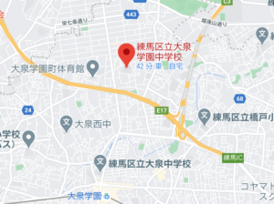 練馬区立大泉学園中学校の地図