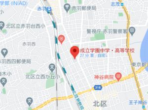 成立学園高等学校の地図