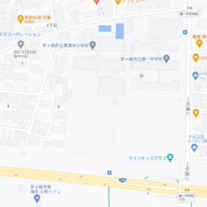 茅ヶ崎市立東海岸小学校と茅ヶ崎市立第一中学校の地図