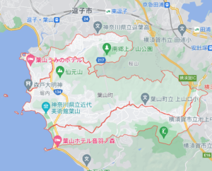神奈川県三浦郡葉山町の地図